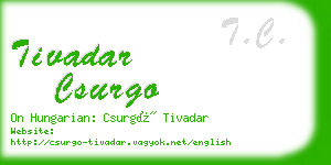 tivadar csurgo business card